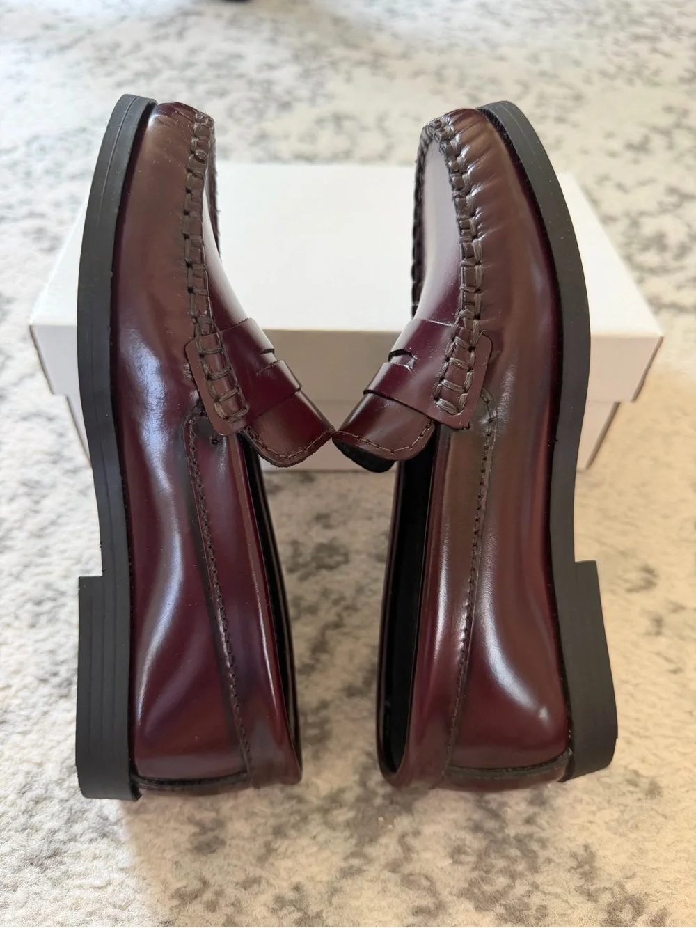 Kids Burgundy Penny Loafers Dress Shoes - Classic Dress Slip-Ons
